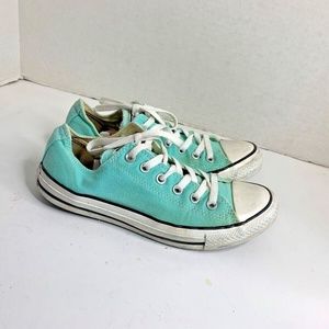 Converse All Star Mens Sz 7 Womens Sz 9 Mint Green Lace Tie Up Shoes Sneakers